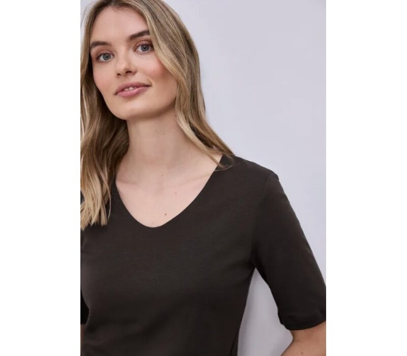 Street One Palmira Basic Shirt Espresso Brown