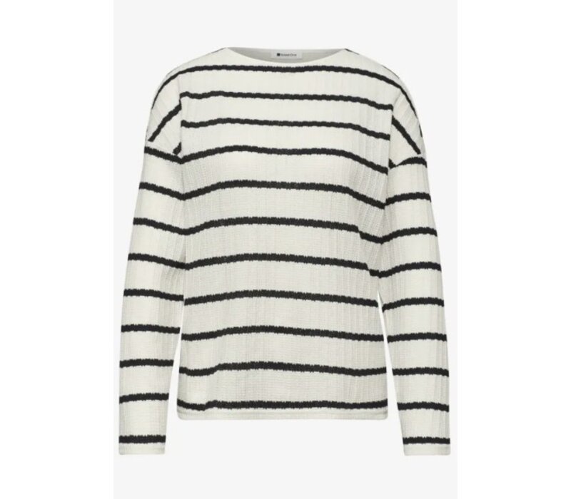 Street One Striped Knit look Shirt Shadowed Navy