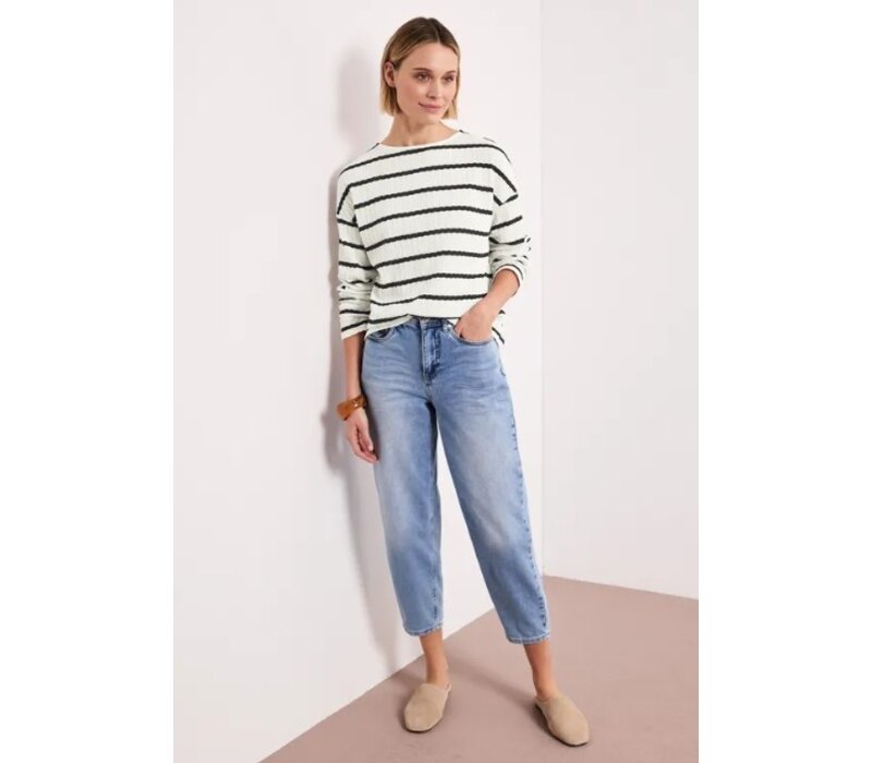 Street One Striped Knit look Shirt Shadowed Navy