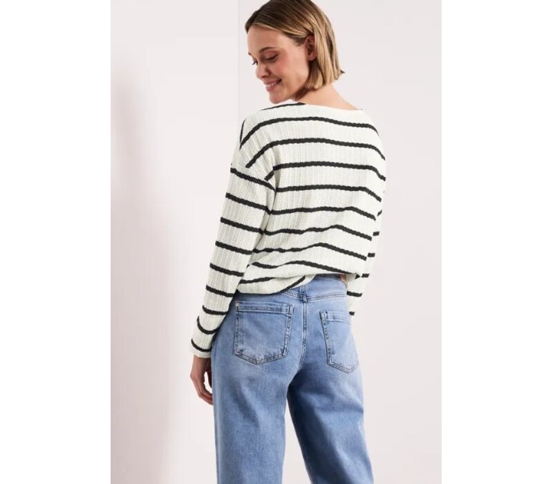 Street One Striped Knit look Shirt Shadowed Navy