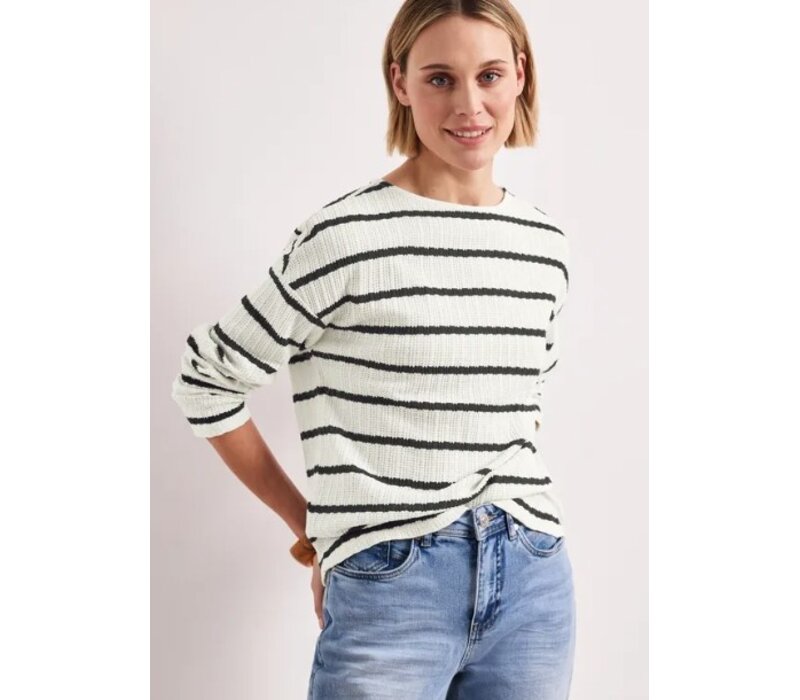 Street One Striped Knit look Shirt Shadowed Navy