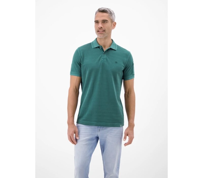 Lerros Polo Pique Stripe Soft Teal