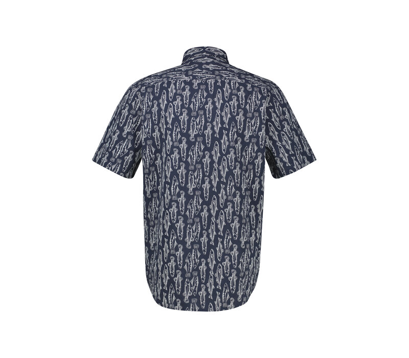 Lerros Overhemd Seersucker Classic Navy