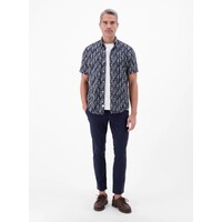 Lerros Overhemd Seersucker Classic Navy