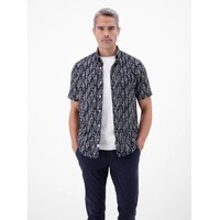 Lerros Overhemd Seersucker Classic Navy