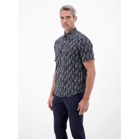 Lerros Overhemd Seersucker Classic Navy