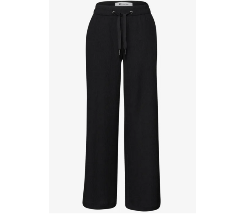 Street One Wide Leg Crinkle Crash Black
