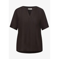 Street One Splitneck Blouse Turn - Up Espresso Brown