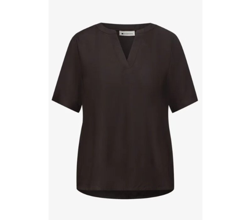Street One Splitneck Blouse Turn - Up Espresso Brown