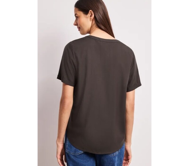 Street One Splitneck Blouse Turn - Up Espresso Brown