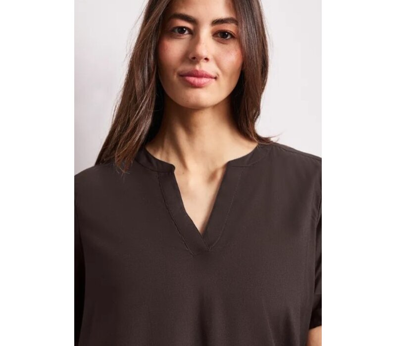Street One Splitneck Blouse Turn - Up Espresso Brown