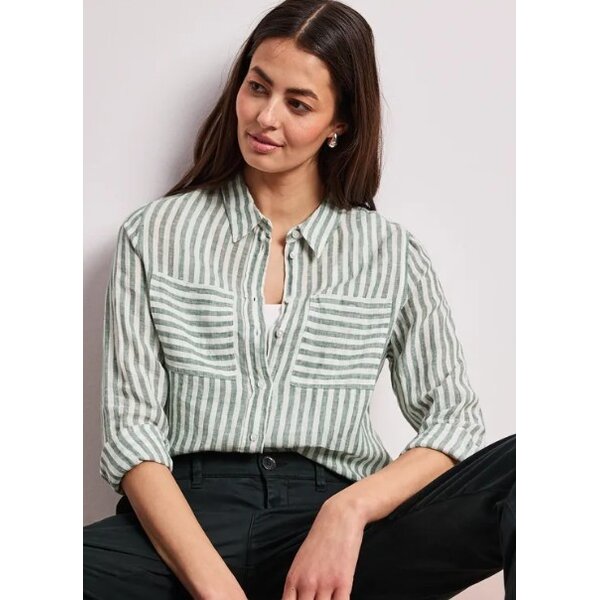 Street One Striped Shirtcollarblouse with Pocket 