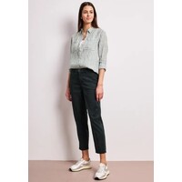 Street One Striped Shirtcollarblouse with Pocket Bound Green