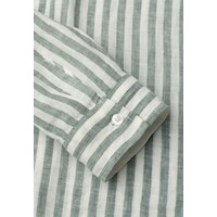 Street One Striped Shirtcollarblouse with Pocket Bound Green