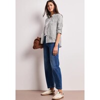 Street One Striped Shirtcollarblouse with Pocke Espresso Brown