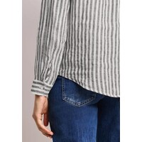 Street One Striped Shirtcollarblouse with Pocke Espresso Brown