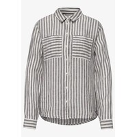 Street One Striped Shirtcollarblouse with Pocke Espresso Brown