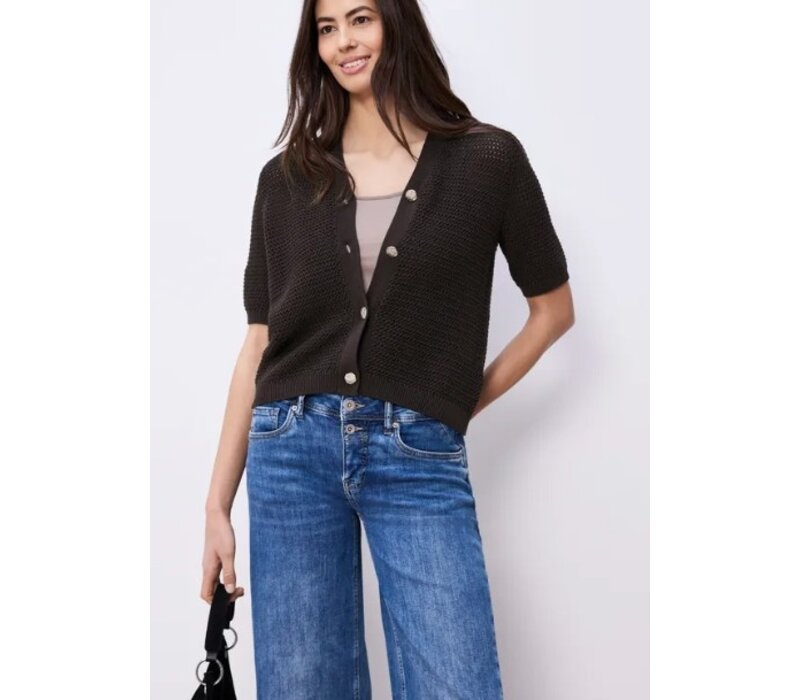 Street One V-Neck Cardigan Structure Espresso Brown