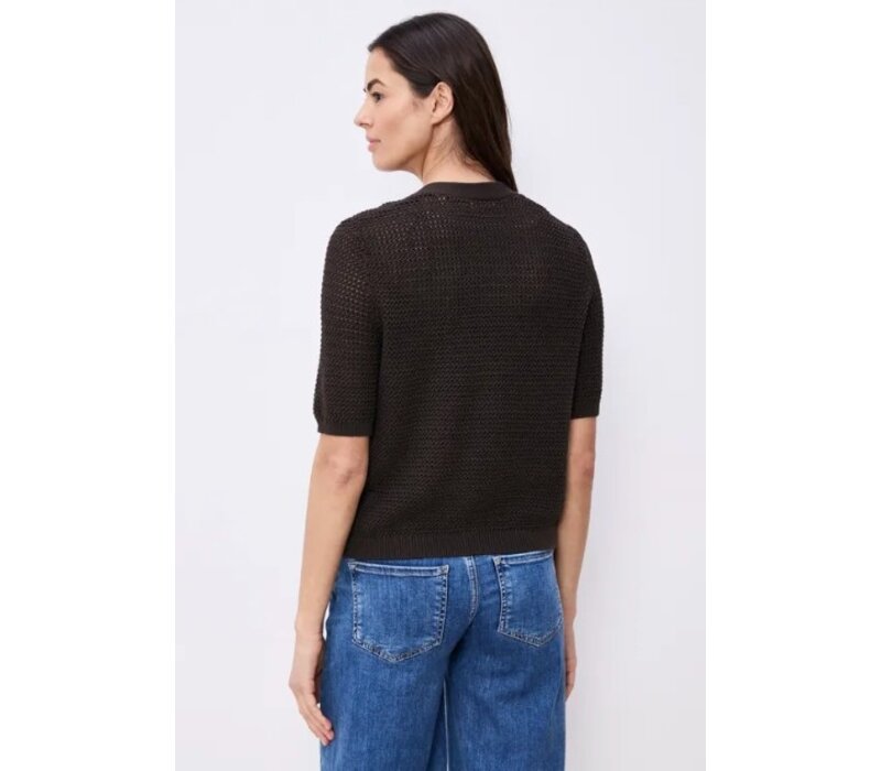 Street One V-Neck Cardigan Structure Espresso Brown