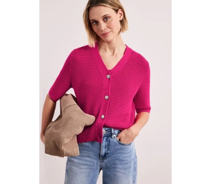 Street One V-Neck Cardigan Structure Magenta Dream