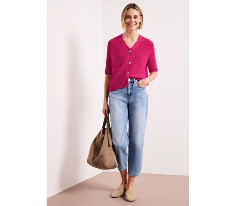 Street One V-Neck Cardigan Structure Magenta Dream