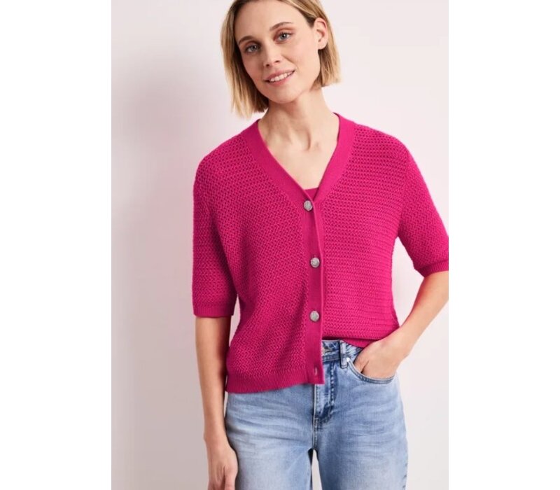Street One V-Neck Cardigan Structure Magenta Dream