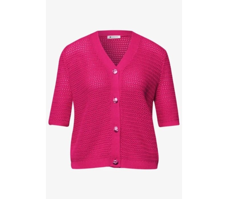 Street One V-Neck Cardigan Structure Magenta Dream