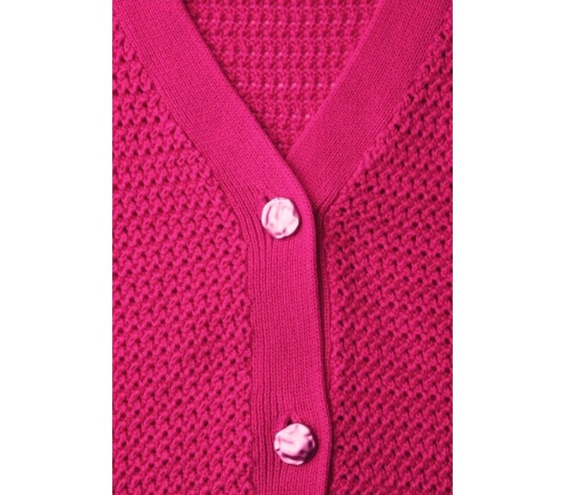 Street One V-Neck Cardigan Structure Magenta Dream