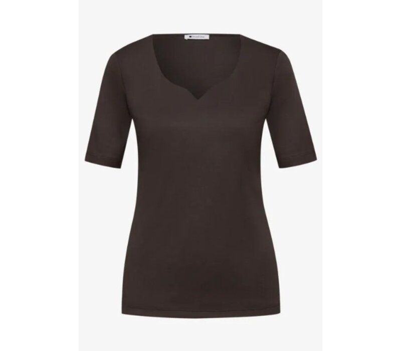 Street One Ada Heart Neck 1/2 Sleeves Espresso Brown