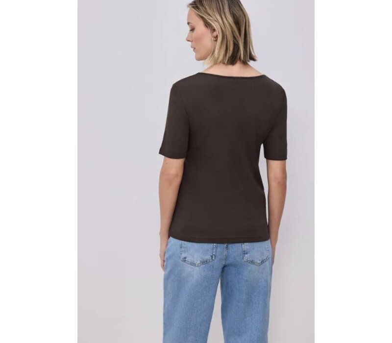 Street One Ada Heart Neck 1/2 Sleeves Espresso Brown