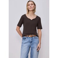 Street One Ada Heart Neck 1/2 Sleeves Espresso Brown