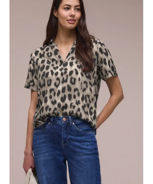 StreetOne Street One Splitneck Blouse with Turn Up