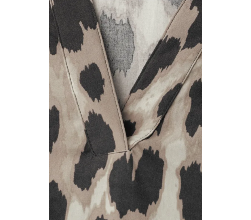 Street One Splitneck Blouse with Turn Up Timeless Beige