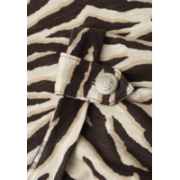 Street One Printed Basic Shirt with Deco Button Espresso Brown