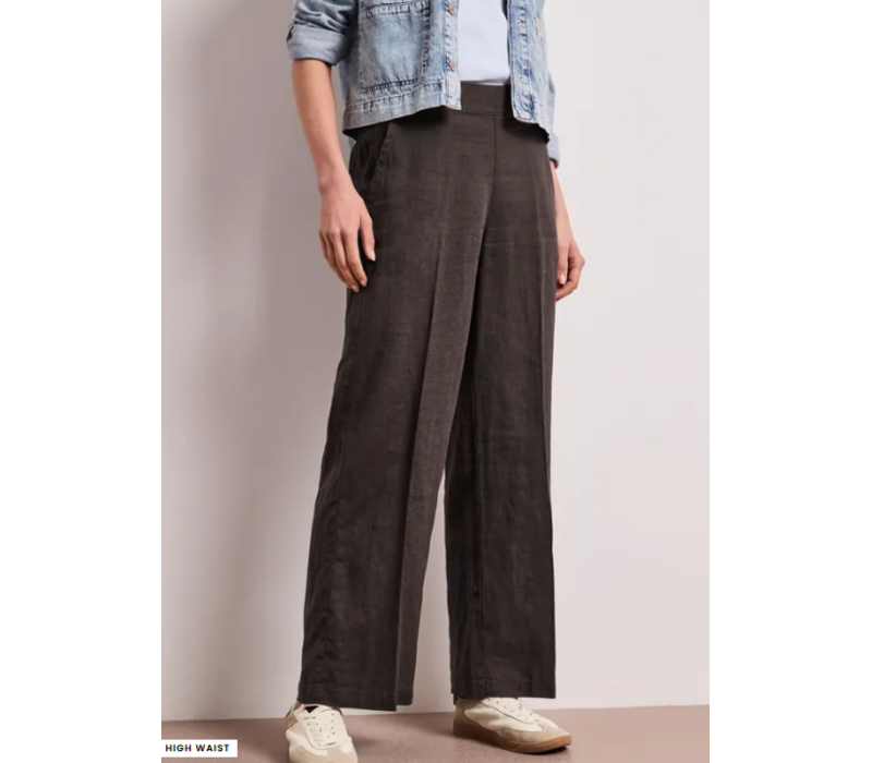 Street One Wide Leg Buttons High Waist Espresso Brown