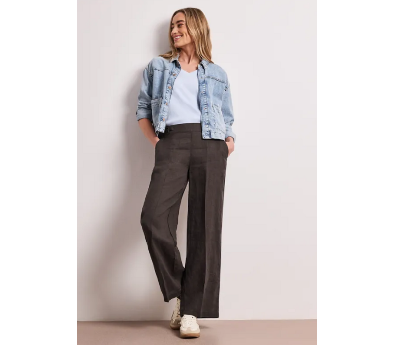 Street One Wide Leg Buttons High Waist Espresso Brown