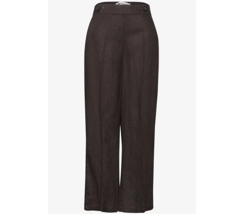 Street One Wide Leg Buttons High Waist Espresso Brown