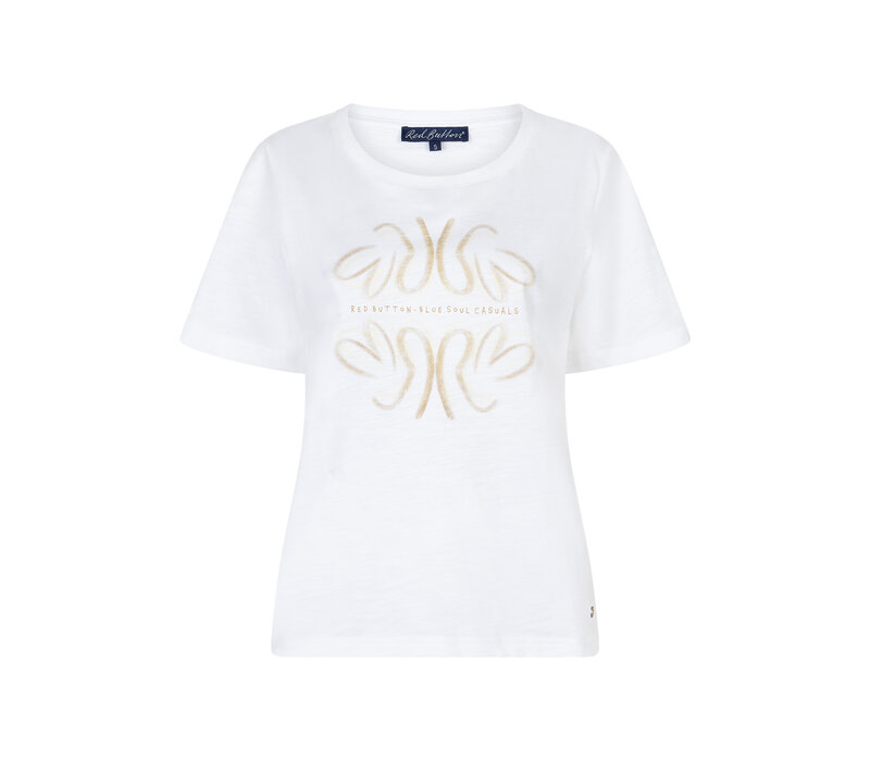 Red Button Tee Temmy Butterfly White Butteryellow