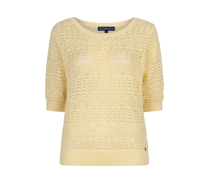 Red Button Sweet Ajour Butter Yellow