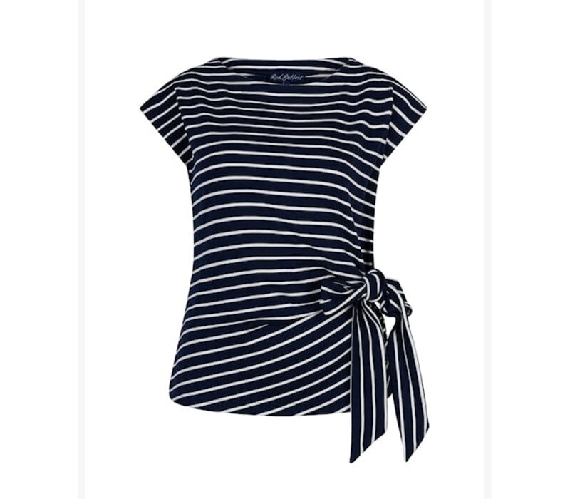 Red Button Terry Stripe with Knot Darkblue