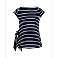 Red Button Terry Stripe with Knot Darkblue