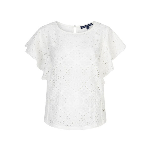 Red Button Top Ajour Ruffle Sleeve 