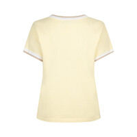 Red Button Jerry V-neck Striped Rib Butter Yellow