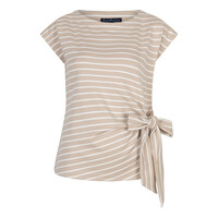 Red Button Terry Stripe with Knot Pebble