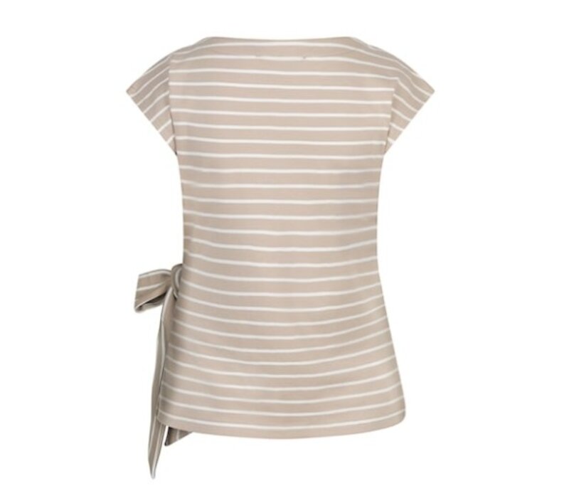 Red Button Terry Stripe with Knot Pebble