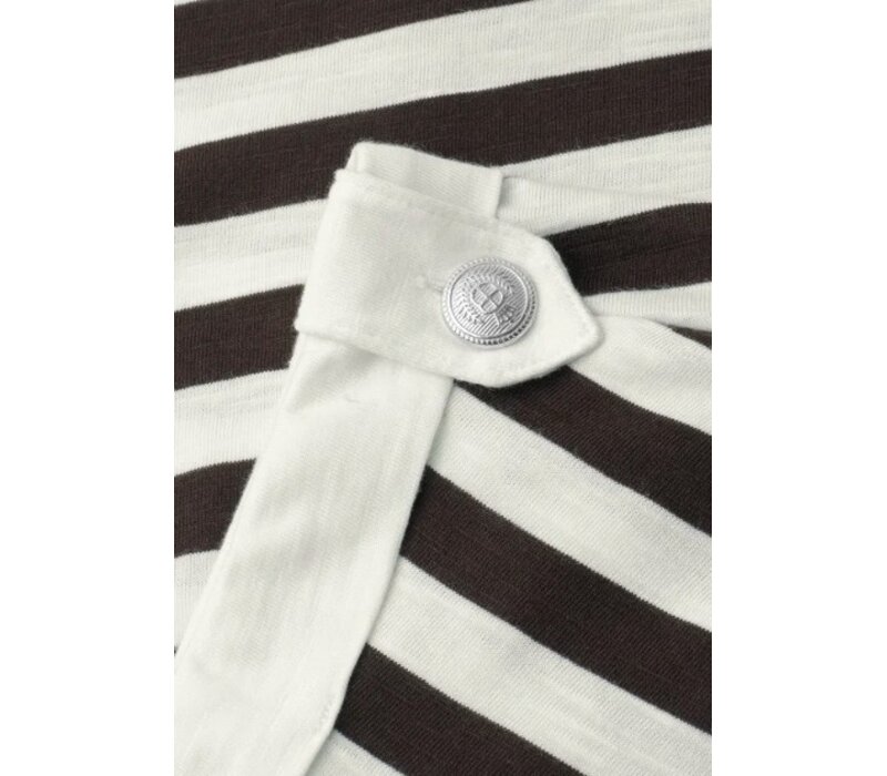 Street One Basic Shirt with Decobuttons Espresso Brown