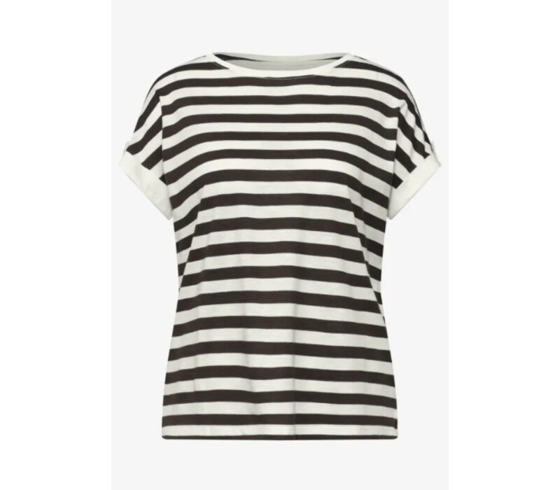 Street One Basic Shirt with Decobuttons Espresso Brown