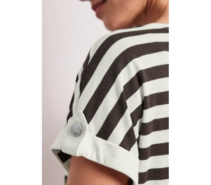 Street One Basic Shirt with Decobuttons Espresso Brown