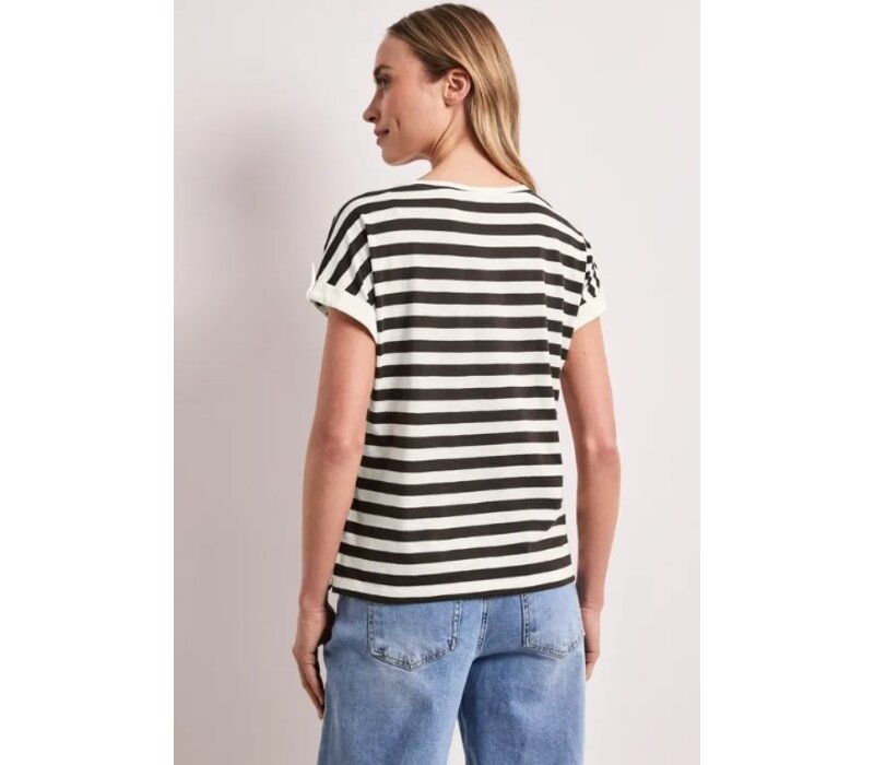 Street One Basic Shirt with Decobuttons Espresso Brown