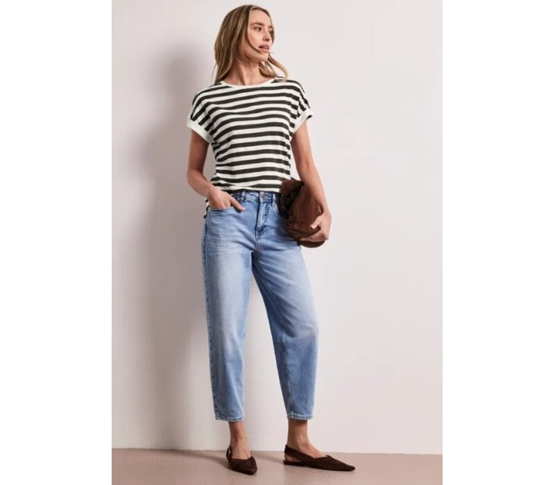 Street One Basic Shirt with Decobuttons Espresso Brown